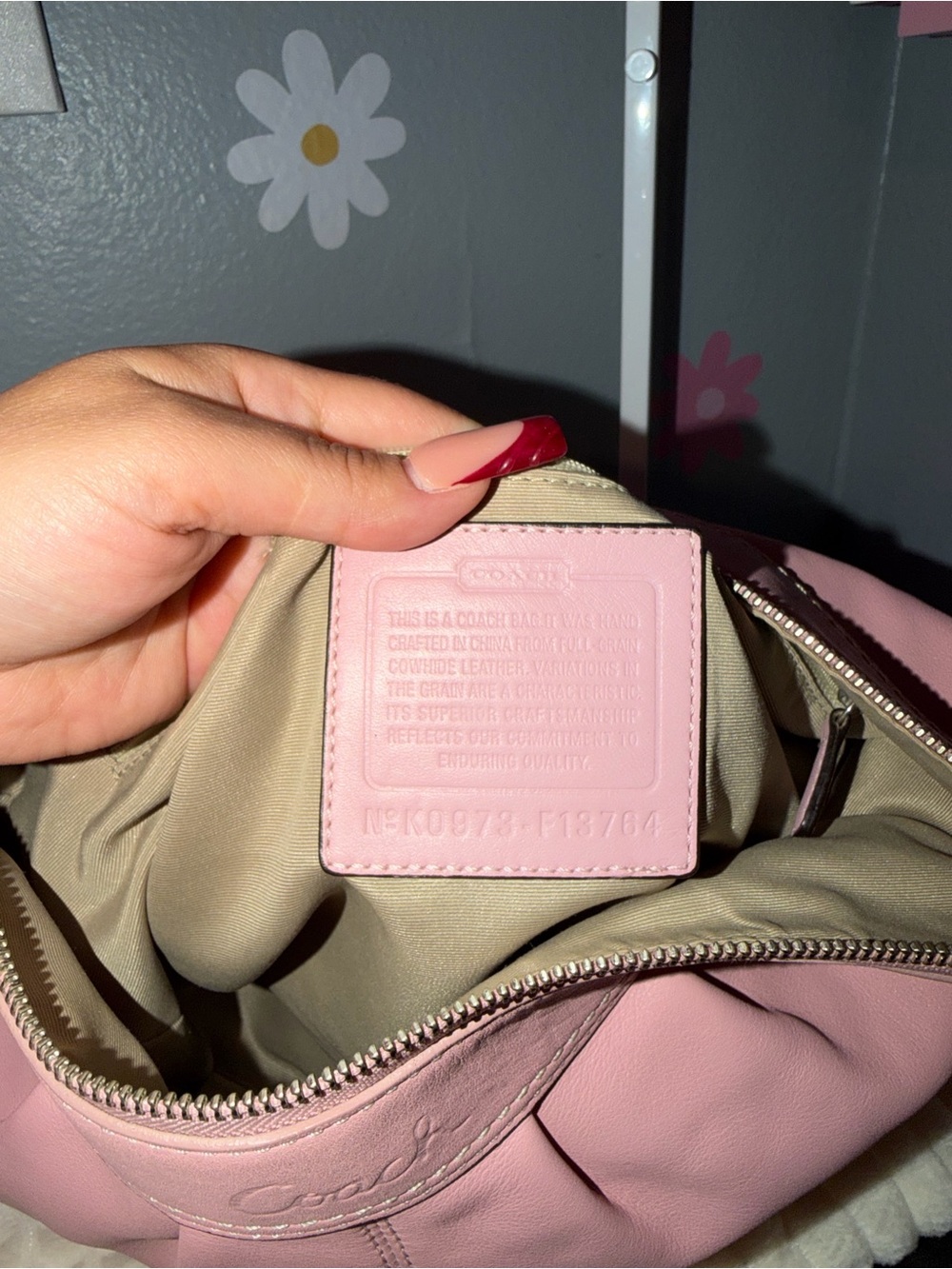 Coach Pink Leather Hobo Shoulder Bag with Matching Wallet - Picture 8 of 10